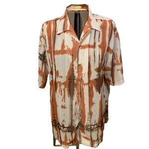 SYLLABLES. Size XL. Semi Sheer Short Sleeve Button Up Shirt. B96.